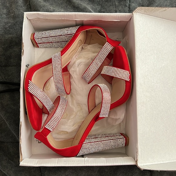 Red Rhinestone Heels - Picture 3 of 4